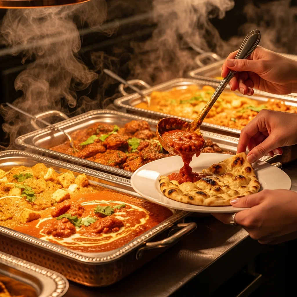 Steam rising from premium catering trays