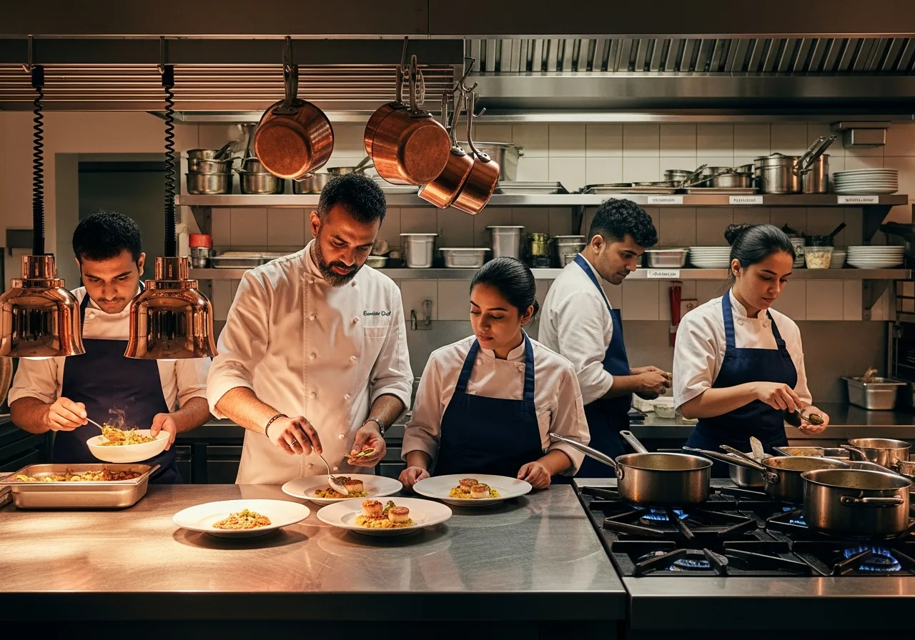 Oh Bombay kitchen team at work